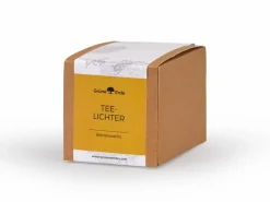 18 Teelichter aus Bienenwachs, ohne Duft, 1 Glaseinsatz