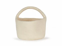 Aufbewahrungskorb aus Filz groß, natur, ø 18 cm H 12 cm, 100 % Schurwolle (Schaf)