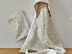 Baby-Waschhandschuh Pünktchen, natur, 17 x 24 cm, 100 % Baumwolle, GOTS