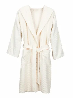 Bademantel Damen, raute natur, XS/S, 100 % Baumwolle, GOTS