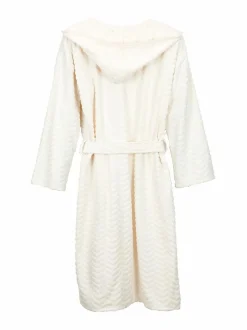 Bademantel Herren, raute natur, S/M, 100 % Baumwolle, GOTS