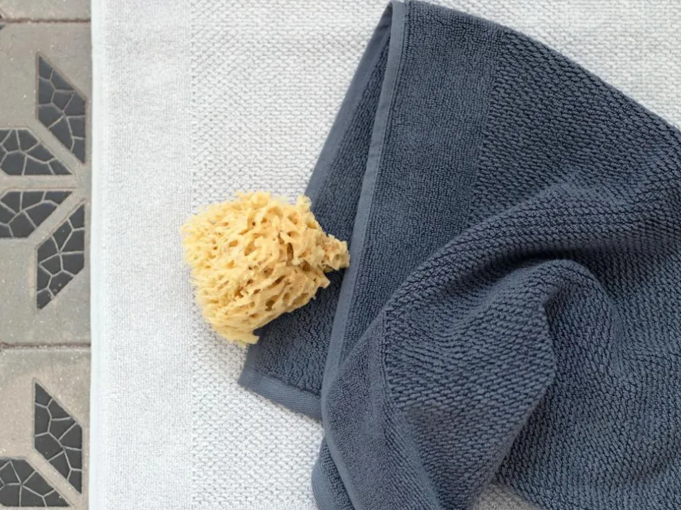 Badematte Perlfang, schiefer, 50 x 70 cm, 100 % Baumwolle, GOTS