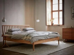 Bett Almeno mit Sprossen - Betthaupt vertikal, 180 x 200 cm, Buche