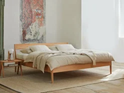 Bett Almeno mit Steg - Betthaupt, 90 x 200, Buche