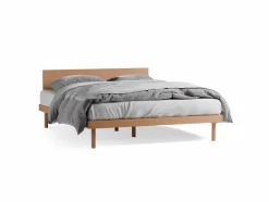Bett Jukai Pur, mit Flächenbetthaupt, inkl. integriertem Lattenrost, 160 x 200 cm, Buche