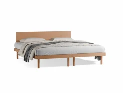 Bett Jukai Pur, mit Flächenbetthaupt, inkl. integriertem Lattenrost, 180 x 200 cm, Buche