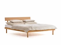 Bett Jukai Pur, mit Stegbetthaupt, inkl. integriertem Lattenrost, 160 x 200 cm, Buche