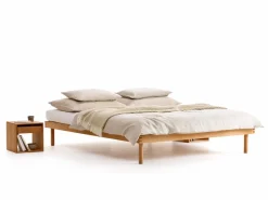 Bett Jukai Pur, ohne Betthaupt, inkl. integriertem Lattenrost, 160 x 200 cm, Buche