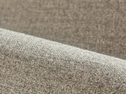 Bett Lorea mit Polsterbetthaupt, 160 x 200 cm, Wollstoff Tano Natur Hell (80), Eiche