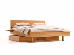 Bett Tesoro mit Holzbetthaupt, 180 x 200 cm, Buche