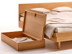 Bett Tesoro mit Holzbetthaupt, 180 x 200 cm, Buche