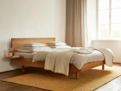 Bett Tesoro mit Holzbetthaupt, 180 x 200 cm, Eiche