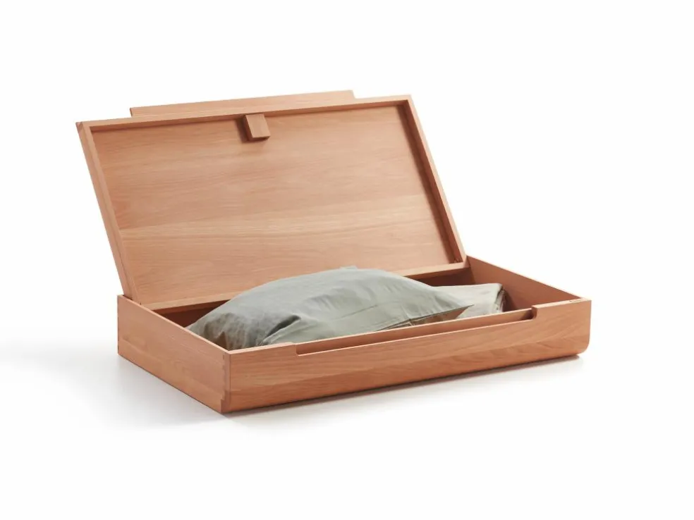 Bettkasten Almara, B 120 x T 69,2 x H 18,5 cm, Buche