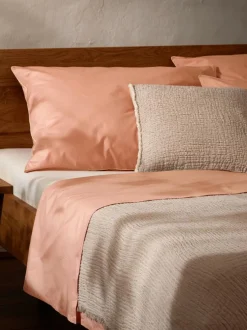 Betttuch EDNA, pfirsich, 160 x 260 cm, 100 % Baumwolle, Perkal, GOTS