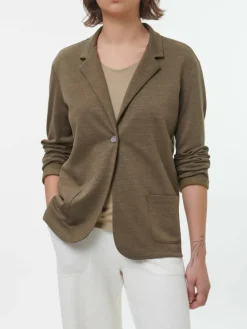 Blazer aus Bio Leinen/Baumwolle, 42 moor, 44, GOTS