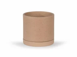 Blumentopf aus Steingut, natur, 14,5 x 13,5 cm