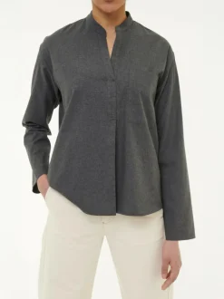 Bluse aus Bio-Baumwolle, 02 anthrazit melange, 38, GOTS