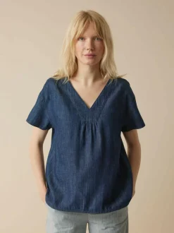 Bluse aus Bio-Baumwolle, 36 dark denim, 38, GOTS