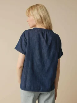 Bluse aus Bio-Baumwolle, 36 dark denim, 38, GOTS