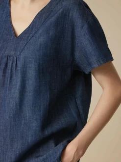 Bluse aus Bio-Baumwolle, 36 dark denim, 38, GOTS