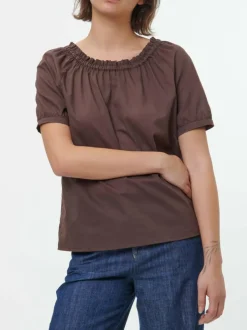 Bluse aus Bio-Baumwolle, 95 kakao, S, GOTS