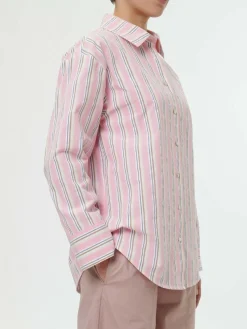 Bluse aus Bio-Baumwolle, 41 rose/multistreif, 38, GOTS