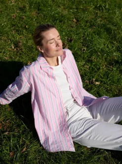 Bluse aus Bio-Baumwolle, 41 rose/multistreif, 38, GOTS