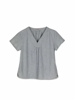 Bluse aus Bio-Baumwolle, 74 streif blau-weiss, 40, GOTS