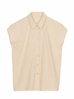 Bluse aus Bio-Baumwolle und Leinen, 12 offwhite, 38, GOTS