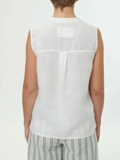 Bluse aus Bio-Leinen, 11 weiß, 38, GOTS