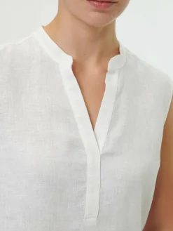 Bluse aus Bio-Leinen, 11 weiß, 38, GOTS