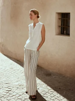 Bluse aus Bio-Leinen, 11 weiß, 38, GOTS