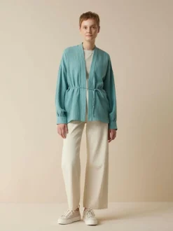 Blusenjacke aus Bio-Baumwolle, 29 tourmaline, 38, GOTS