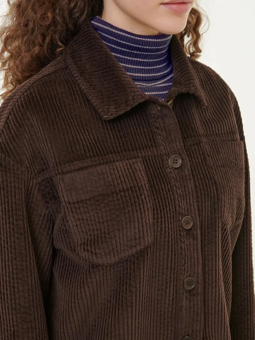 Blusenjacke Cord aus Bio-Baumwolle, 95 kakao, 38, GOTS