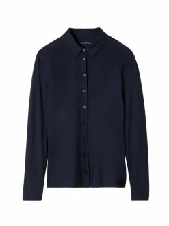 Blusenshirt Langarm aus Bio Baumwolle, 38 navy, 38, GOTS