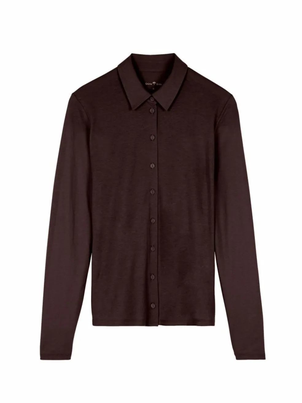 Blusenshirt Langarm aus Bio Baumwolle, 08 aubergine, 38