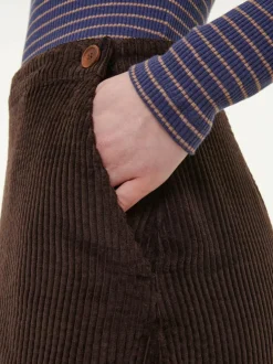 Cordrock aus Bio-Baumwolle, 95 kakao, 38, GOTS