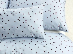 Deckenüberzug ELLA Pur, hellblau/pflaume, 140 x 200 cm, 100 % Baumwolle, Satin, GOTS