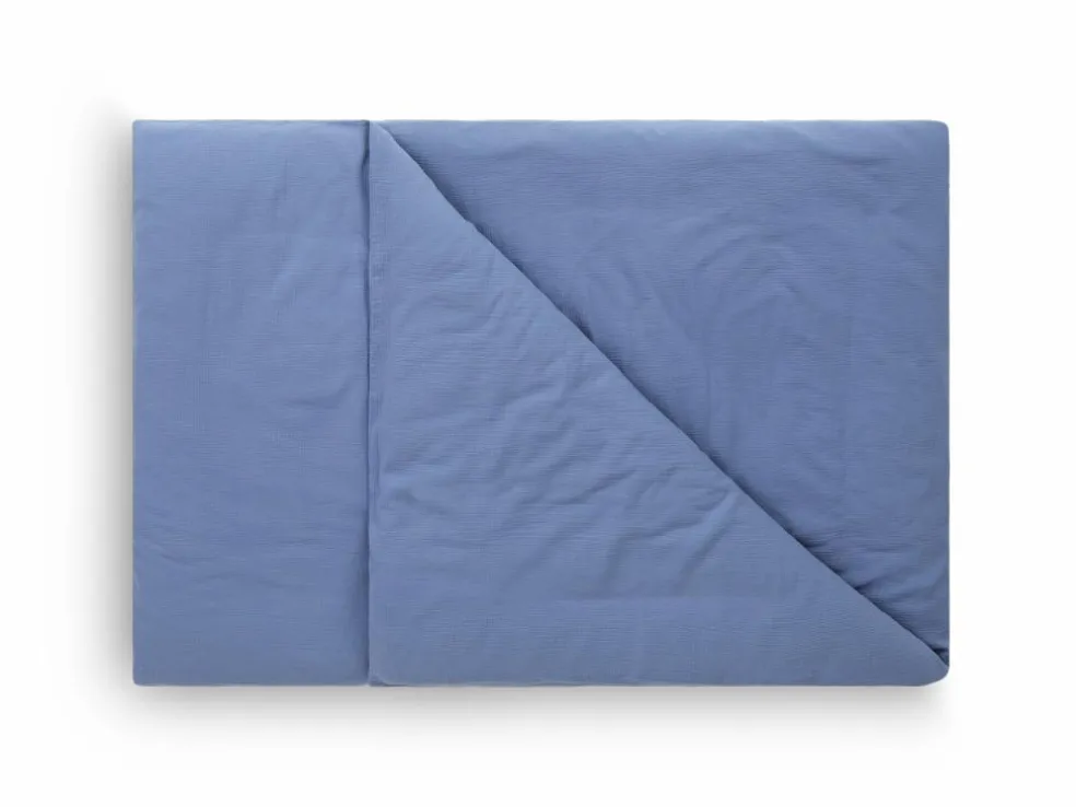 Deckenüberzug VIVIEN, blau, 140 x 200 cm, 100 % Baumwolle, Musselin, GOTS