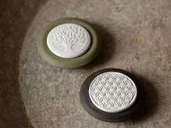 Duftstein aus Keramik mit Motiv Baum des Lebens, lorbeer, ø 8 cm, H 2 cm