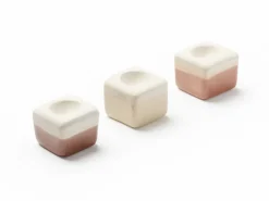 Duftwürfel aus Keramik, 3 Stk. je 3 x 3 x 2,7 cm, braun, beige und sand
