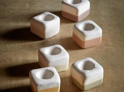 Duftwürfel aus Keramik, 3 Stk. je 3 x 3 x 2,7 cm, braun, beige und sand