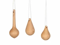 3er-Set Baumanhänger aus Erle geölt, ø 2,5 cm