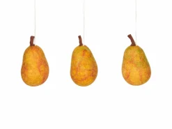 3er-Set Birnen aus Filz, ca. 6 x 4 cm, 100 % Schurwolle (Schaf)