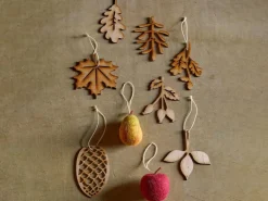 3er-Set Birnen aus Filz, ca. 6 x 4 cm, 100 % Schurwolle (Schaf)