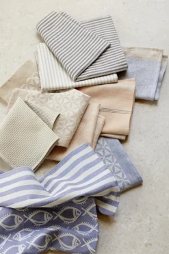 2er-Set Geschirrtücher Joris, atlantik, 45 x 70 cm, 50 % Baumwolle/50 % Leinen, GOTS