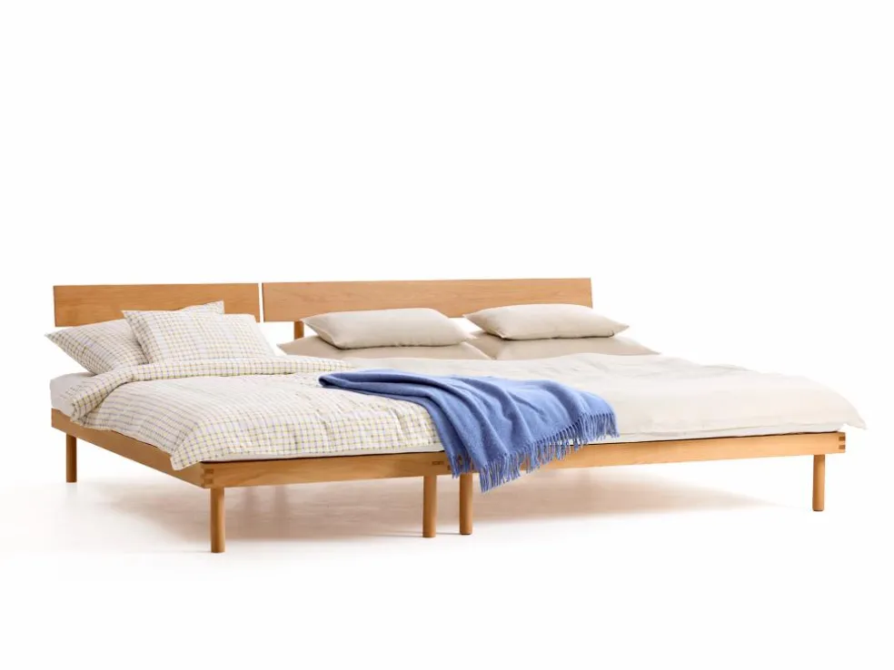 Familienbett Jukai Pur, mit Stegbetthaupt, inkl. Lattenrost, 250 x 200 cm, Buche