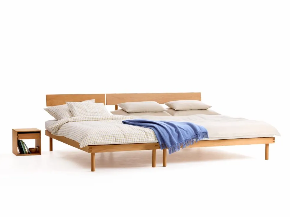 Familienbett Jukai Pur, mit Stegbetthaupt, inkl. Lattenrost, 250 x 200 cm, Buche