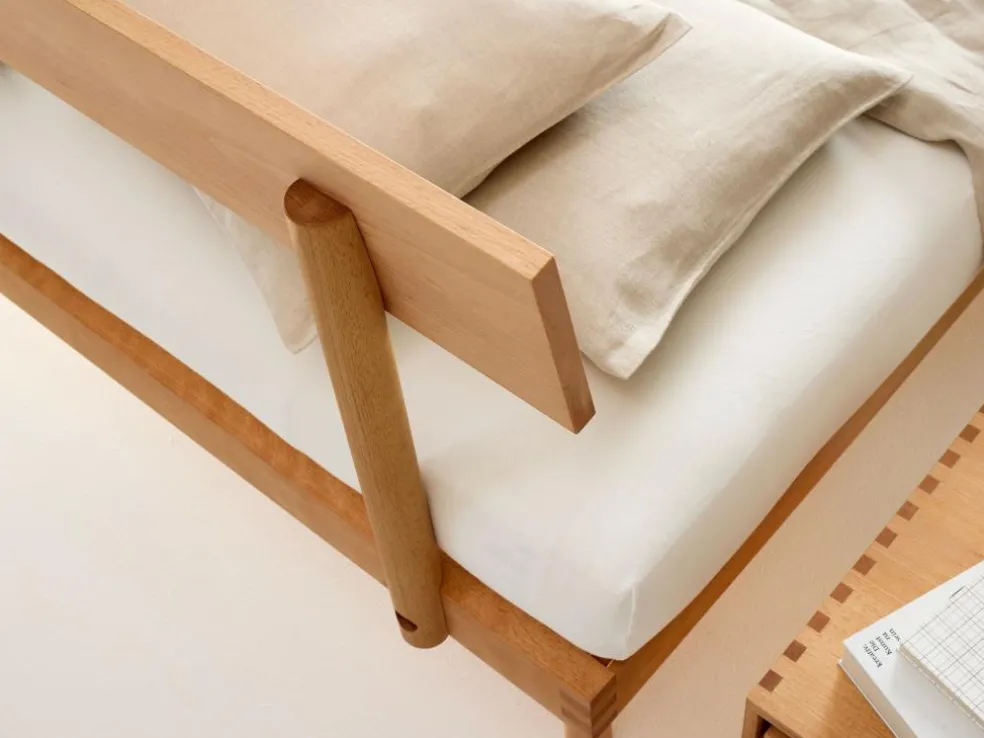 Familienbett Jukai Pur, mit Stegbetthaupt, inkl. Lattenrost, 250 x 200 cm, Buche