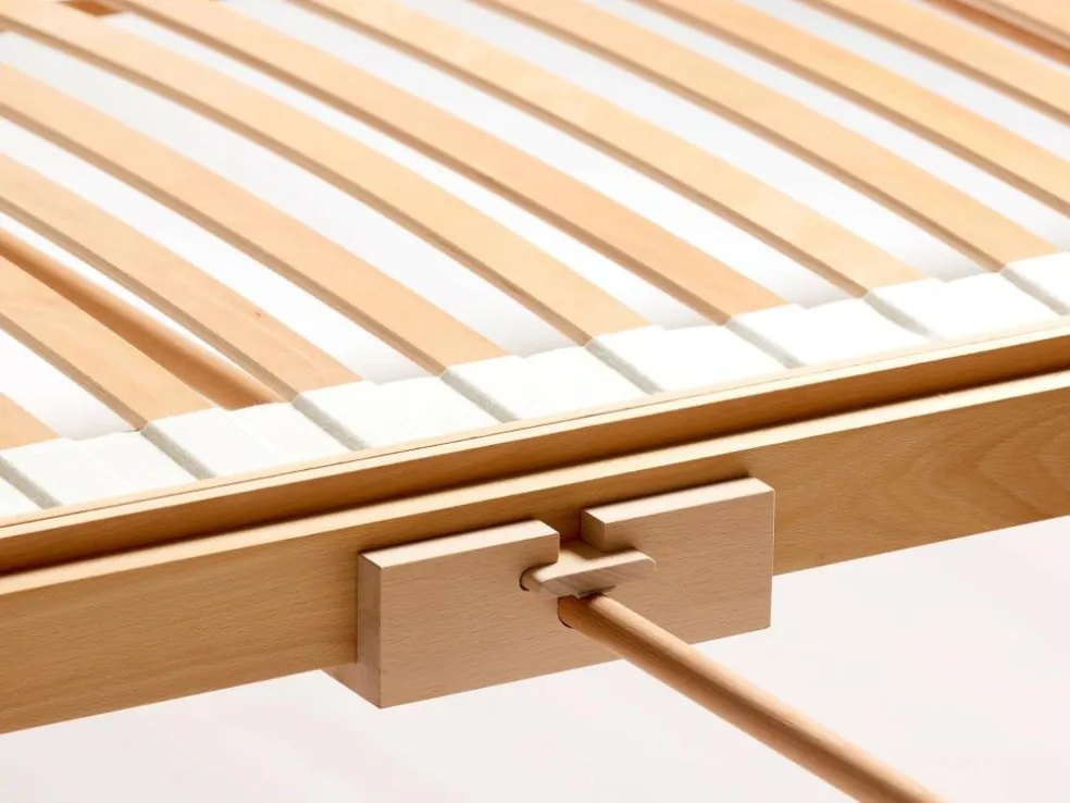 Familienbett Jukai Pur, mit Stegbetthaupt, inkl. Lattenrost, 250 x 200 cm, Buche